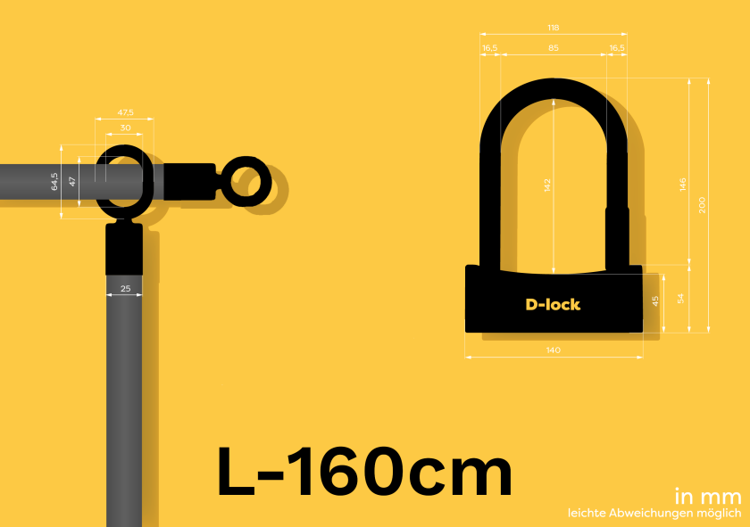 Texlock Eyelet L-160cm + D-Lock Bügelschloss Bundles
