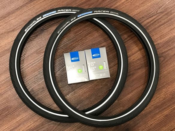 Schwalbe Brompton Marathon Racer Reifenset Komplett mit Schläuchen
